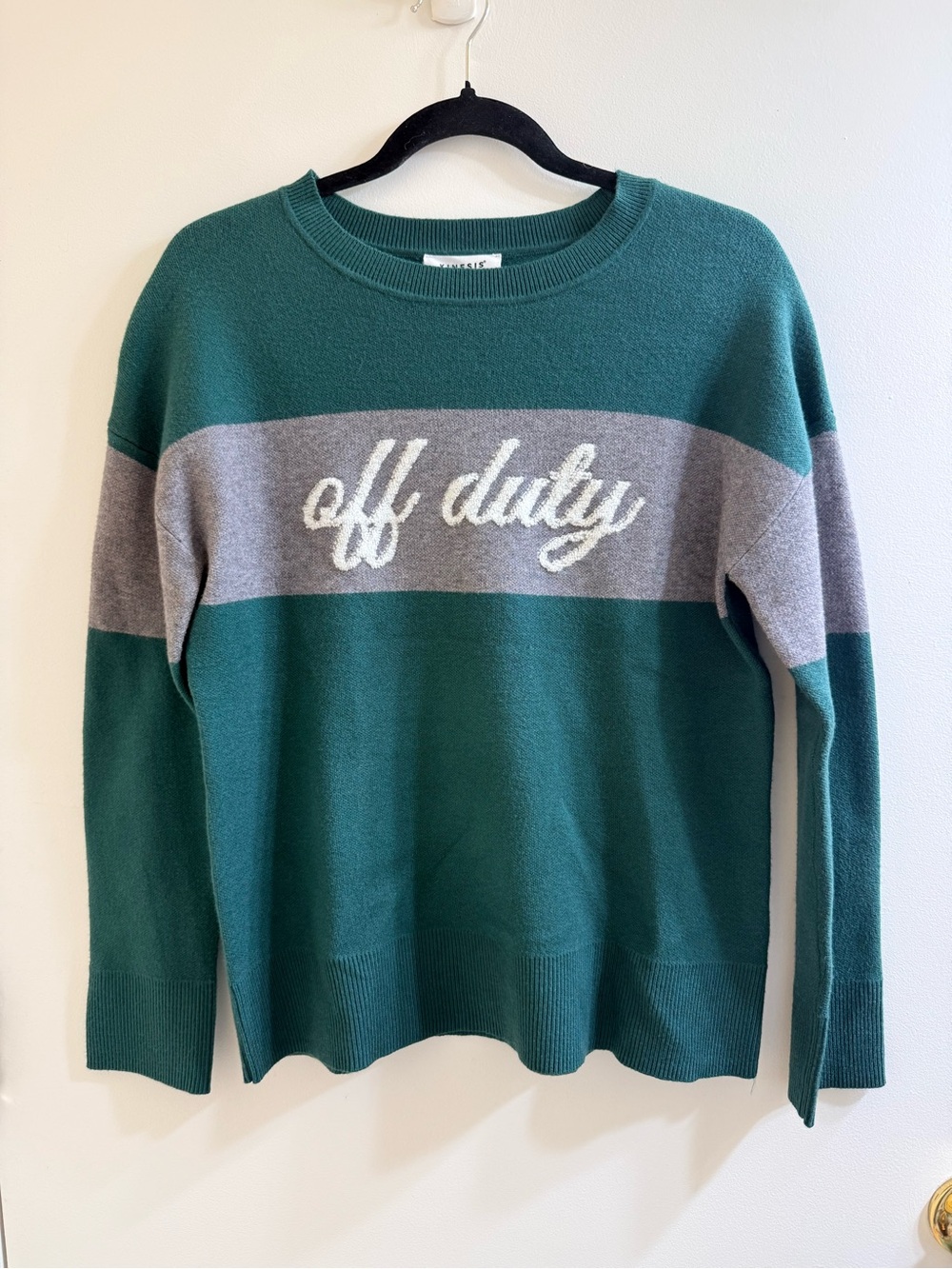 Kinesis Off Duty Graphic Crew Neck Sweater Bistro Green Women's Size S